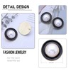 IRCOMULTI Vintage Pearl Black Enamel Earrings Large Round Pearl Stud