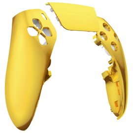 eXtremeRate Left Right Front Top Shell Touchpad Compatible with p s 5 Edge Controller, Chrome Gold Replacement Faceplate Shell Custom Touch Pad Cover Compatible with p s 5 Edge Controller