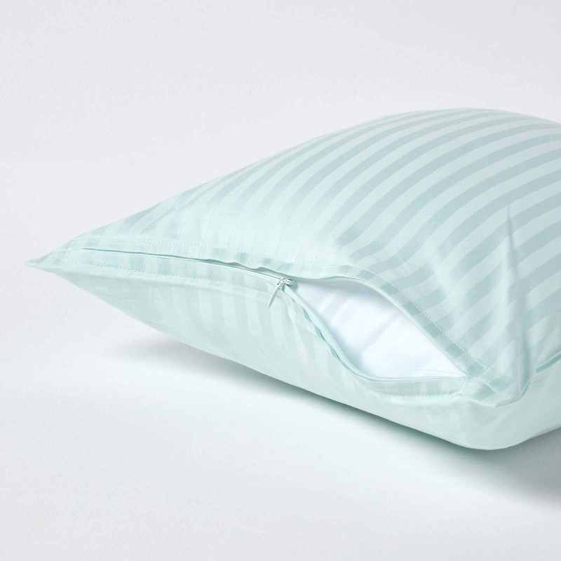 Homescapes Square Blue Pillowcase Cushion Cover 40x40cm 330 Thread Count