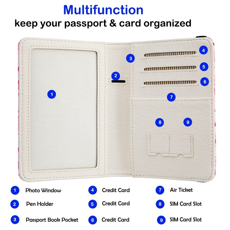 Passport Holder Cover Travel RFID Blocking Passport Cover Fruit printing