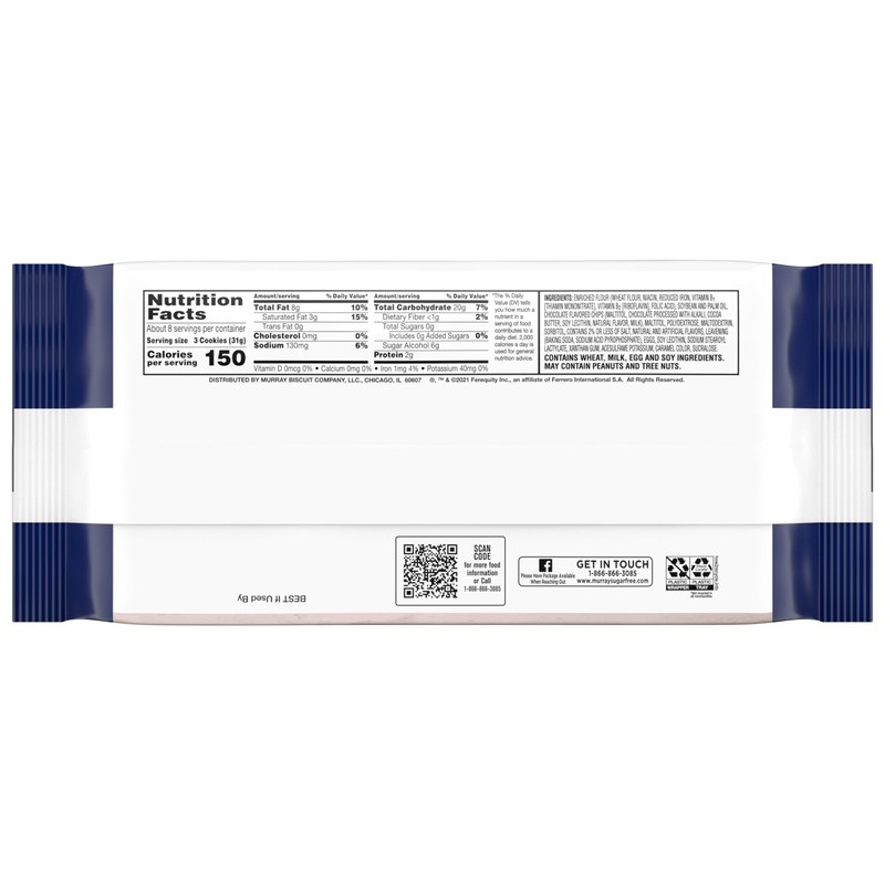 Murray Sugar Free Cookies, Chocolate Chip, 8.8 Ounce Tray, Pack