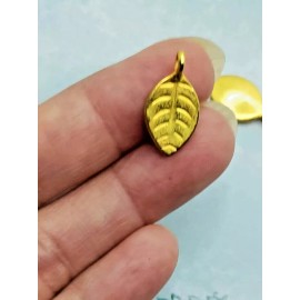 unbrand 12 pieces - Tibetan Gold Tone Leaves Drops Charms Pendants Dangles TGL270
