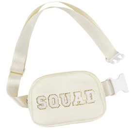 Lamyba Bachelorette Party for Bridesmaid Gifts, Maid of Honor Gifts for Bridal Shower Party Wedding day, Squad Fanny Pack for Bachelorette Party Favors Decorations, Beige Belt Crossbody Bag