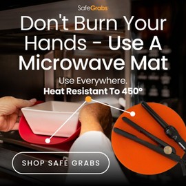 Safe Grabs: Original Microwave Mat as Seen on Shark Tank | Splatter Guard, Trivet, Hot Pad, Pot Holder, Minimize Mess (BPA Free, Heat Resistant, Dishwasher Safe), Mauve