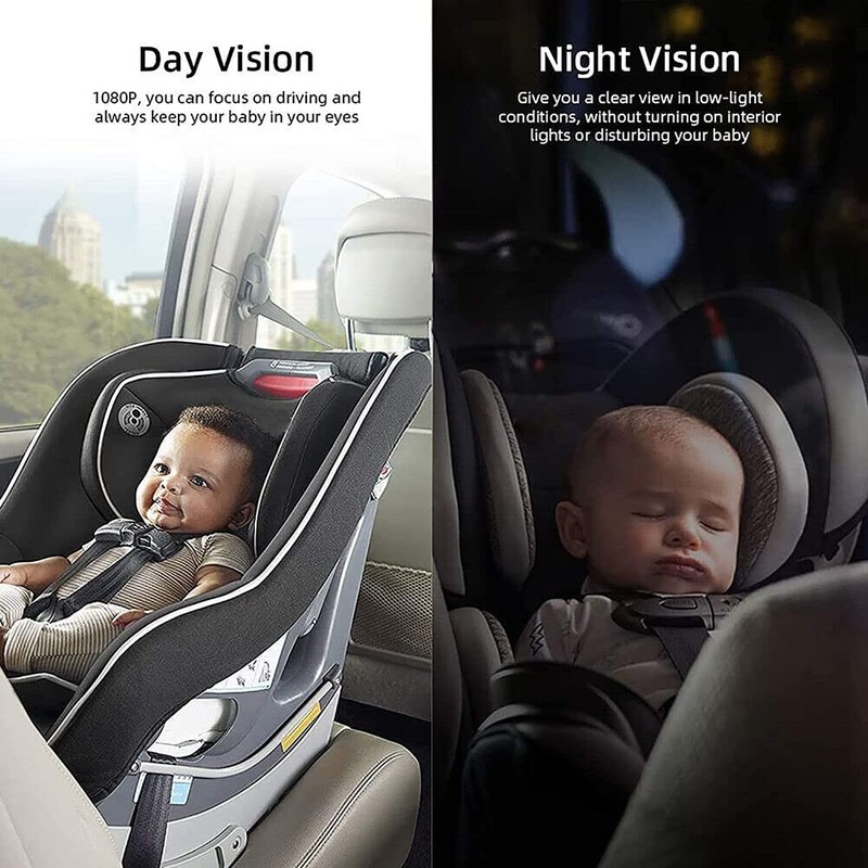 TooToo LED Night Vision Car Seat Camera Baby Monitor w/