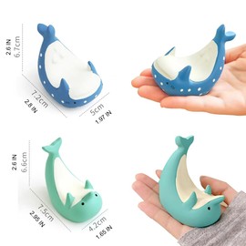 2pcs Cute Whale Dolphin Phone Holder, Funny Creative Animal Phone Stand Mount for Desk Home Office Decor