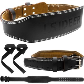Leather Weight Lifting Belts for Men, Gym Belt for Weight Lifting, Lower Waist Back Support for Powerlifting Weightlifting Heavy Duty Workout Strength Training Bodybuilding Cross Training Dip