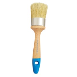 Ergonomic Large Palm Wax & Medium Boar Bristle Paint Brushes: Perfect for Chalk Paint & Detail Work 2-Pack