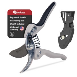 Kamikaze Pruning Shears, Professional Heavy Duty Handheld Clippers with Japanese Steel Titanium Blade, 1" Cutting Capacity, Ergonomic Handle Reduces Fatigue & Boosts Efficiency – Arthritis-Friendly