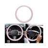 14.5-15 Inch Steering Wheel Cover Non-Slip Leather, Pink