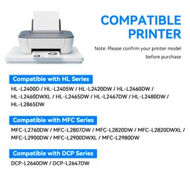 PRINPUSE TN830XL 830XL Toner Cartridge Compatible Replacements for Brother TN830 TN830XL Toner Cartridge Work with Brother Printer HL-L2405W HL-L2460DW DCP-L2640DW MFC-L2820DW MFC-L2900DW,4 Black
