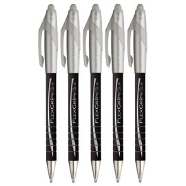 Paper Mate Flexgrip Elite Retractable Ballpoint Pens - Black Ink - Large Broad 1.4mm Wide Point - Pack of 5