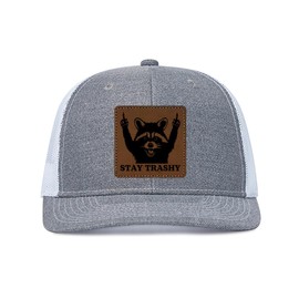 Funny Raccoon Hat - Stay Trashy Hat - Funny Trucker Hats for Adult Humor Raccoon Gift Richardson 112 Trucker Hat