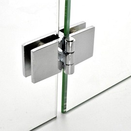 Vogueing Tool Door Clip Clamp Zinc Alloy Hinge Durable for Glass Doors 5-8mm Thickness, Silver