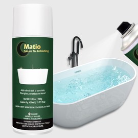 Matio Tub and Tile Spray Paint White, 450ml Bathtub Spray Paint, Quick Dry Bathtub Refinishing Paint Coating for Porcelain Fiberglass Ceramic, DIY Resurfacing Bathroom Kitchen Sink, Countertop Repair