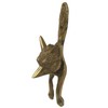 6" Solid Textured Polished Brass Full Fox Door Knocker