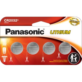 Panasonic Energy Corporation Panasonic CR2032 3.0 Volt Long Lasting Lithium Coin Cell Batteries in Child Resistant, Standards Based Packaging, 4 Pack