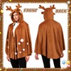 OUMDON OUMDON Rentier Karneval Kostüm Damen: Braunes Elch Cape mit