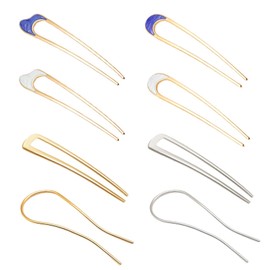 8 PCS U-Shape Hairpins U French Hair Pin Hair Fork Clip Stick Chignon Pin Grips Hair Chopsticks for Woman Buns Hair Accessories Metal