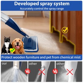 Mops for Floor Cleaning Wet Spray Mop with 14 oz Refillable Bottle and 3 Washable Microfiber Pads Home or Commercial Use Dry Wet Flat Mop for Hardwood Laminate Wood Ceramic