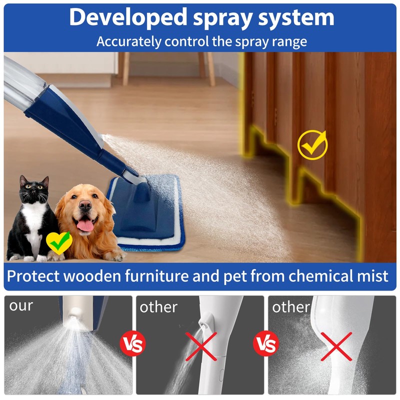 Mops for Floor Cleaning Wet Spray Mop with 14 oz