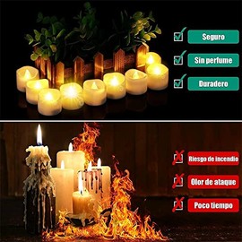 12 PCS Velas LED Sin Llama, Velas Eléctricas Luz de Té, Hogar