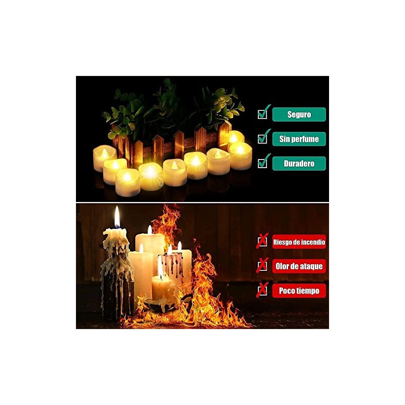12 PCS Velas LED Sin Llama, Velas Eléctricas Luz de