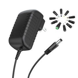 Tomatosd 24V 1A 0.8A 0.5A AC Adapter Switching Power Supply Universal Charger 10 Jacks DC Adaptor 24 Volt 1.0A 850mA 800mA 600mA 500mA Regulated Transformer Plug