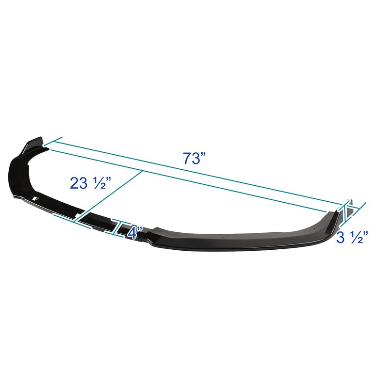 Spec-D Tuning Glossy Black Front Bumper Lip Spoiler Splitter 3PC