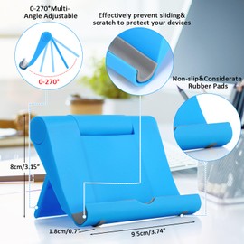 Wenqik 36 Pcs Cell Phone Stands Foldable Tablet Mobile Stand Adjustable Multi Angle Tablet Holder Compatible with Phone 15 14 13 12 11 Pro Xs Xs Max XR 8(Blue)