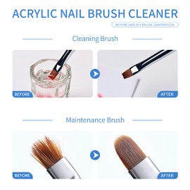 SULLMAR Nail Brush Cleaner for Acrylic Nails Nail Brush Cleaner for Acrylic Nail Brush Cleaner 2.5fl.oz Acrylic Painting Quickly Cleaning Nail Art Liner Salon at Home 75ml