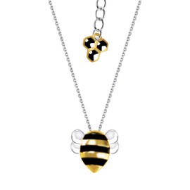 VIKI LYNN Small Bee 925 Sterling Silver Jewellery Set Bee Stud Earrings and Bee Pendant Chain Jewellery for Women Girls Children, Sterling Silver