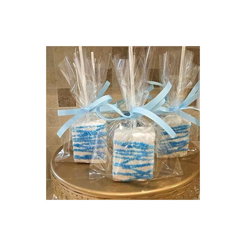 200 Rice Krispie 4W"x2D"x8H" Clear Gusseted Poly Bags for Favors
