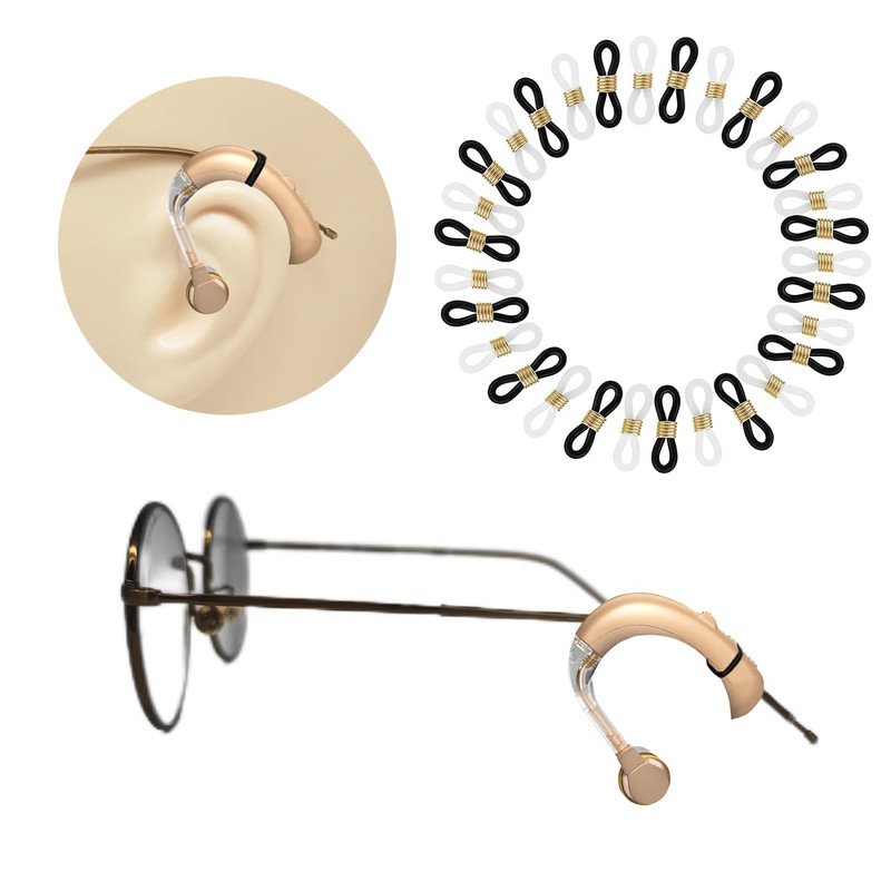 30pcs Hearing Aid Retainer for Eyeglass Users Hearing Aids Glasses