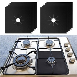 8pcs Gas Hob Range Protectors Reusable Kitchen Stove Burner Covers Stove Top Protector Liner Cover Heat-Resistant Non-Stick
