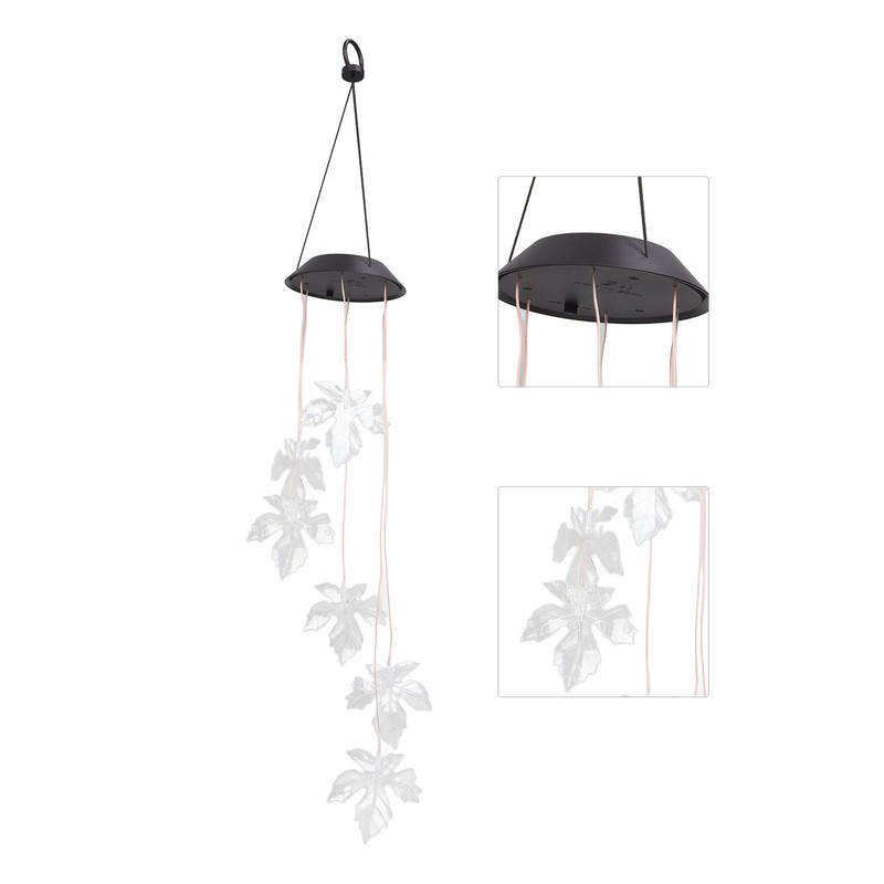 Solar Wind Chimes Maple Leaf LED Mobile Wind Chimes Lights