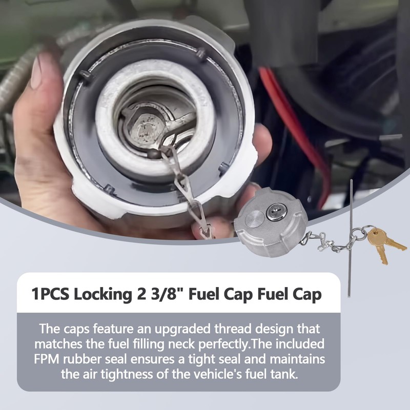 Locking Diesel Fuel Cap 2 3/8" Compatible with Freightliner M2