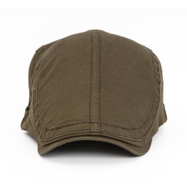 Quanhaigou Unisex Denim Newsboy Hats Flat Ivy Gatsby Cabbie Driving Berets Hat Cotton Dad Cap for Men Women (Army Green)