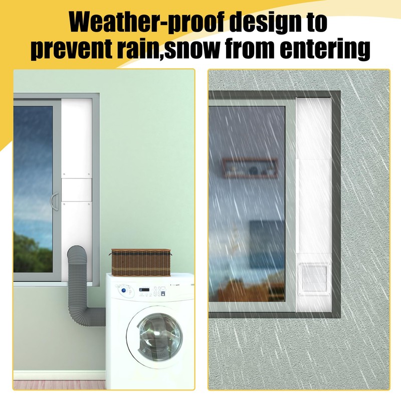 Powrocket Dryer Vent Window Kit for 4in Dryer Vent Hose,