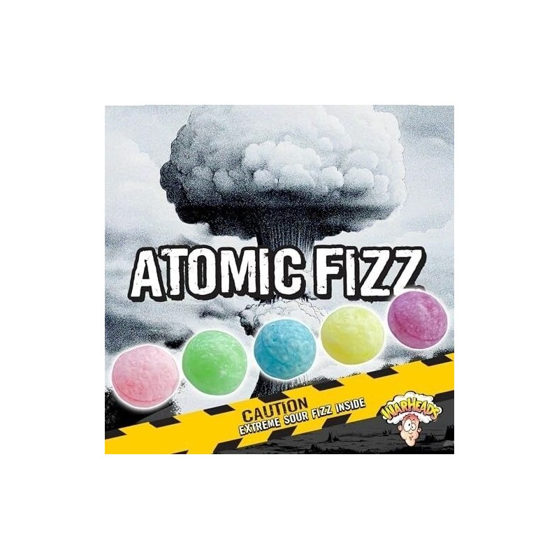 Warheads Atomic Fizz Extreme Sour Hard Candy 1.48 Oz Can