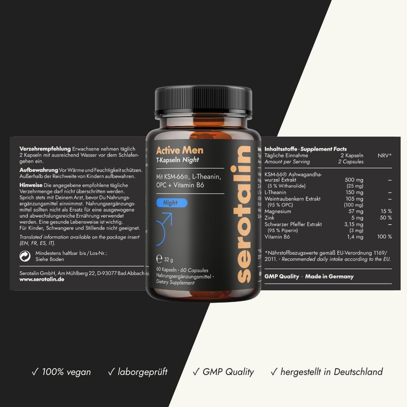 serotalin Active Men T Capsules Night | Ashwagandha Capsules High