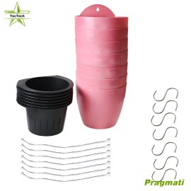 TecTech 7 Pack Self-watering Flower Pots Hanging Basket Hanging Planter 18×16×12.5cm