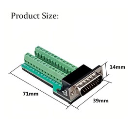 Willwewon 1PCS Male 1PCS Female DB26 Connector D-sub 26-pin Port Terminal Breakout PCB Board,DB26 Solderless Adapter