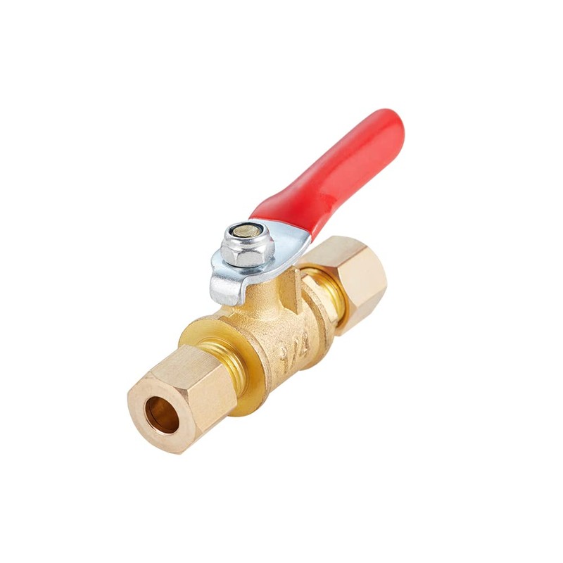 Brass Ball Valve Shut Off Switch, Tubing Fitting Straight Coupling
