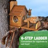 Squirrel Feeder with Ladder, Wood Squirrel Feeders for Outside, Funny
