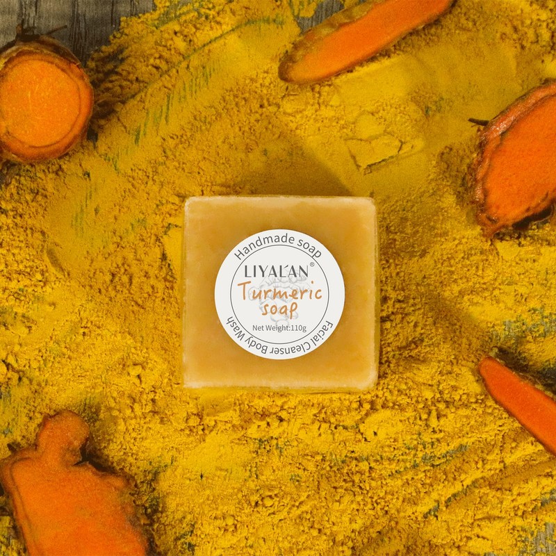 LIYALAN Turmeric Soap Bar 3.88 oz each Bar for Face
