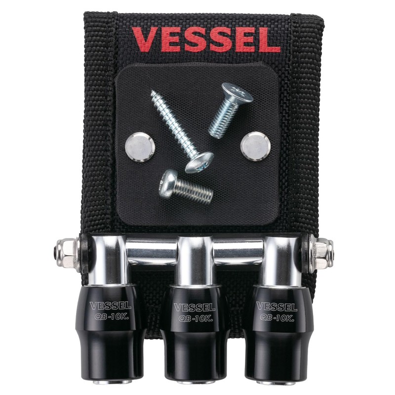 VESSEL QB-10MB3K Quick Catcher 3 Row Holder with Magnet, Black