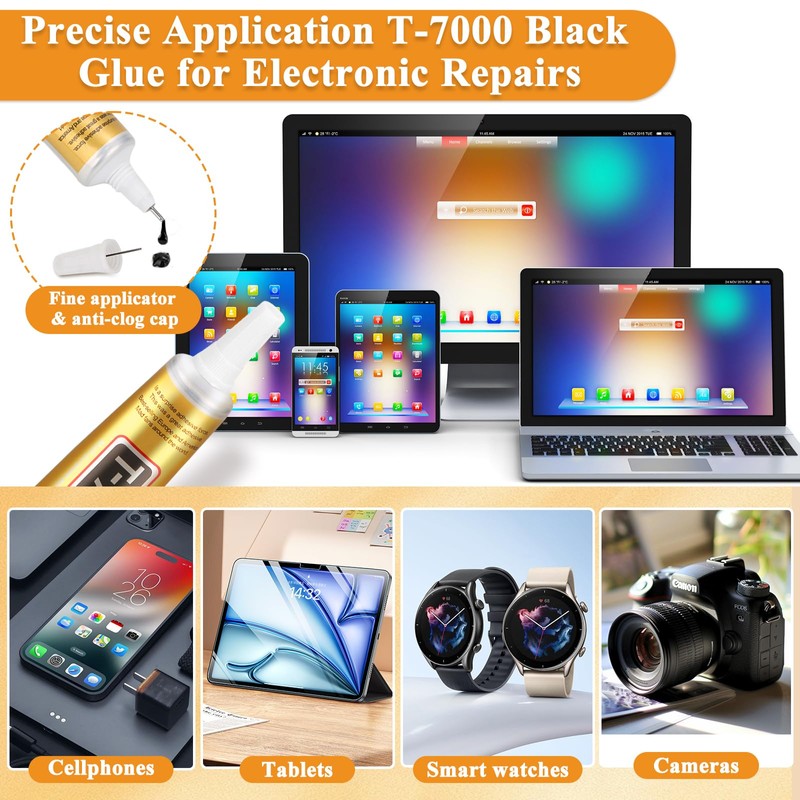 T-7000 Black Glue Adhesive, 4 x 15ML T7000 Adhesive Glue