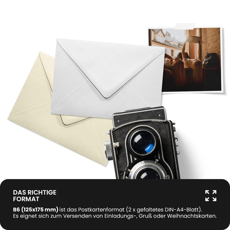 Netuno B6 White Ribbed Envelope (25), 120gsm Aster Laid Paper,