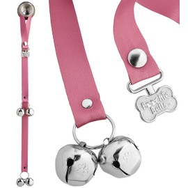 PoochieBells Handcrafted Dog Doorbell for Potty Training, Easy & Quick, Doggie-Safe USA-Made Dog Doorbell w/Perfect Sound, Trainer Recommended for Over 20 yrs, Blush Pink